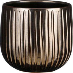 Mica Decorations Bloempot Pablo - 18x18x16 cm - Keramiek - Bronze