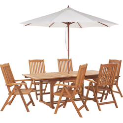 JAVA - Tuinstoel set van 6 - Lichte houtkleur - Acaciahout