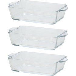 3x Mini ovenschaal rechthoekig 500 ml 20 x 11 x 5 cm - Ovenschalen