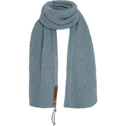 Knit Factory Luna Gebreide Sjaal Dames & Heren - Colsjaal - Omslagdoek - Stone Green - 200x50 cm - Inclusief sierspeld