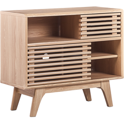 Beliani CLEVELAND - Sideboard-Lichte houtkleur-MDF