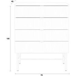 Housecraft Living Cayo Ladekast/ Kast 4 lades Wit