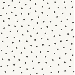 Origin behang polka dots glanzend wit en zwart