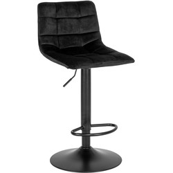 Middelfart Bar Chair - Bar chair in black velvet with black legs - set of 2