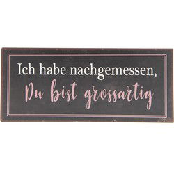 Clayre & Eef Tekstbord  30x13 cm Bruin Metaal Rechthoek Wandbord
