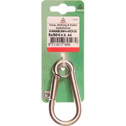 Karabijnh kous 5x50mm rvs