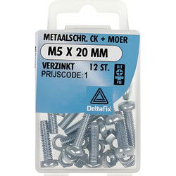 M.schroef moer ck m5x20mm 12st