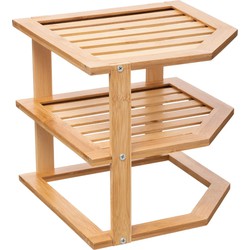 5Five keukenrek/opbergrek/aanrecht organizer - 26 x 23 x 26 cm - bamboe hout - Keukenkastorganizer