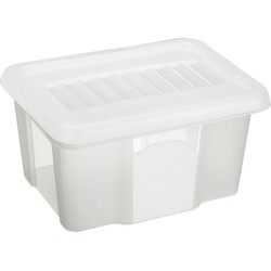 Sunware opslagbox kunststof 24 liter transparant 42 x 33 x 22 cm met deksel - Opbergbox