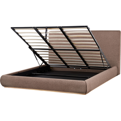 CAMPAGNE - Bed met opbergruimte - Bruin - 180 x 200 cm - Polyester