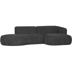 WOOOD Polly Chaise Longue Rechts - Polyester - Grijs - 71x258x105/150