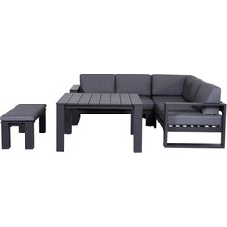 Garden Impressions Plaza lounge dining set 5-delig donker grijs