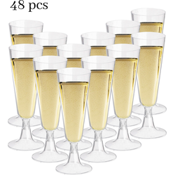 OTIX Kunststof Champagne Glazen - Herbruikbaar - 48 stuks - 150ml - Transparant - Kunststof