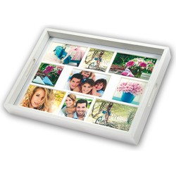 Zep Foto dienblad - hout - wit - 45 x 35 cm - Dienbladen