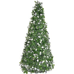 Clayre & Eef Kerstdecoratie Kerstboom Ø 21x50 cm Groen Kunstleer Metaal