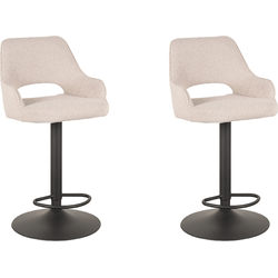 LABEL51 Barkruk Fer - Naturel - Boucle - 47 x 45cm - set van 2