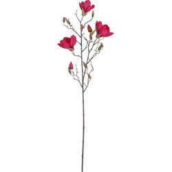 Mica Decorations Magnolia Kunstbloem - H88 cm - Donkerroze