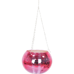 Hanging Plant Pot - Disco - Glass - Pink - 20x20x20cm