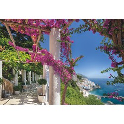 Komar fotobehang Amalfi blauw, groen en roze - 368 x 254 cm - 611027