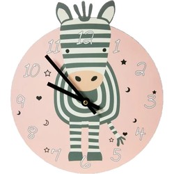 Houten klok met zebra 26 cm voor kinderen - Wandklokken