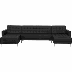Beliani ABERDEEN - Modulaire Sofa-Zwart-Kunstleer