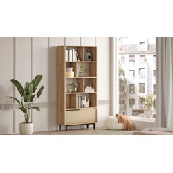 Boekenkast Kosmos Walnoot Eik Melamine 83,9x175,6x29,5 cm