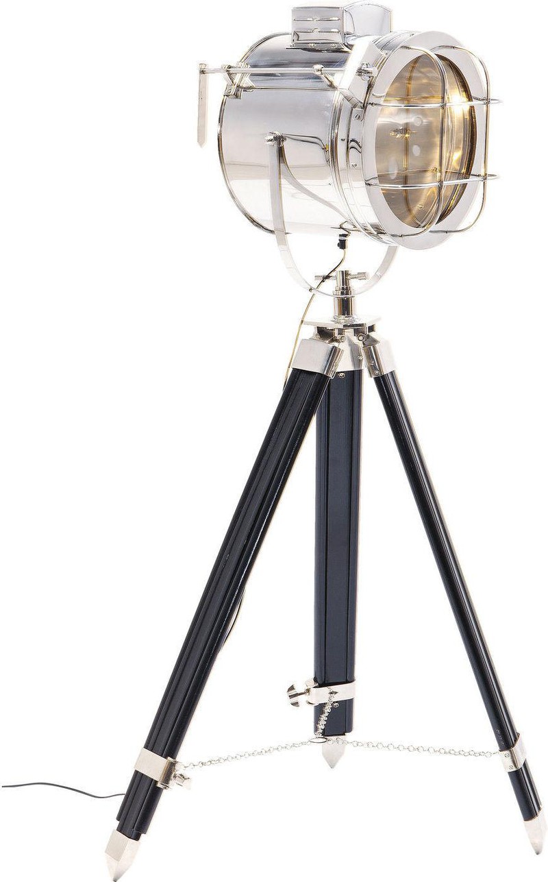 Kare Design - Vloerlamp Metropolis Spot - Chroom - Houten Poten - 