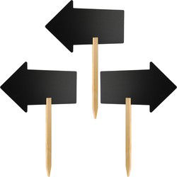 Krijtbord/schoolbord - 3x - pijl op stok - 33 x 2 x 54 cm - richting - Krijtborden