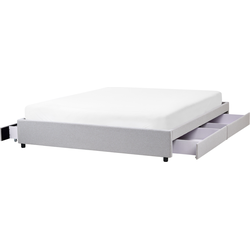 PRADES - Bed met opbergruimte - Lichtgrijs - 180 x 200 cm - Polyester
