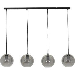 Light & Living - hanglamp - Subar - zwart - glas smoke glas - design lamp - E27 - 2957865