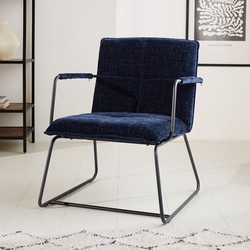 Fauteuil Hailey donkerblauw chenille