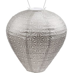 DE - Lumiz Solar Buitenlampion Sashiko Balloon - Solar Tuinverlichting - 30 cm - Licht Taupe