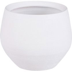 Mica Decorations Bloempot Boule - mat wit - keramiek - 18 x 15 cm - Plantenpotten