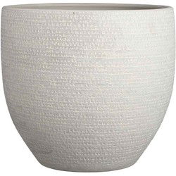 Mica Decorations carrie ronde bloempot lichtgrijs maat in cm: 32 x 35