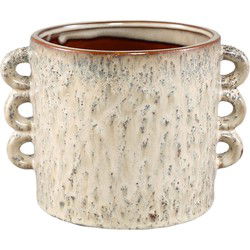 PTMD Bloempot Nowreen - 22x17x17 cm - Keramiek - Creme