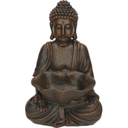 Decoratie boeddha beeld zwart zittend 30 cm - Beeldjes