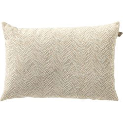 Dutch Decor AUGUSTA - Buitenkussen 40x60 cm - waterafstotend en uv-bestendig - gestreept - Marshmallow - wit en beige - Dutch Decor
