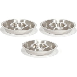 RVS asbak rond 16 cm - 10x - Hotelasbak - Horeca/terras/tafel asbakken - Asbakken