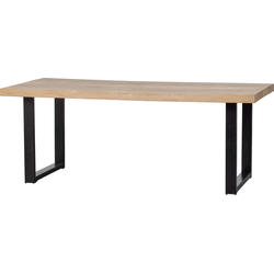 WOOOD Tablo Tafel met U-Poot - Mango/Metaal - 75x180x90