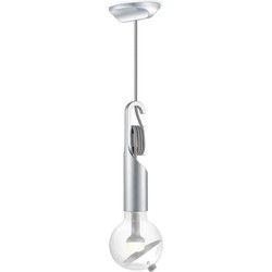 Move Me hanglamp Twist - grijs / Cone 3W - zilver