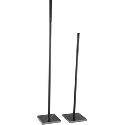 PTMD Dara Black iron candleholder marble stand SV2