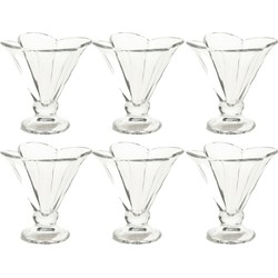 Set van 6x stuks ijscoupes/ijsschaaltjes van glas 200 ml - IJsjeshouders