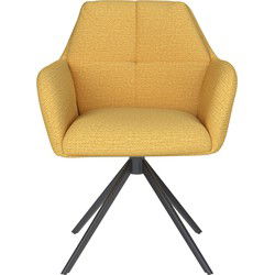Eetkamerstoel Pete Oker Metalen Swivel - Giga Meubel