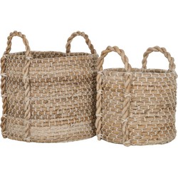 MUST Living Basket Patio round , set of 2,32xØ35 cm / 40xØ45 cm, Abaca and cotton rope