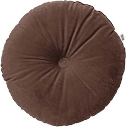 Dutch Decor OLLY - Sierkussen rond velvet  Ø40 cm - Chocolate Martini - donkerbruin - Dutch Decor