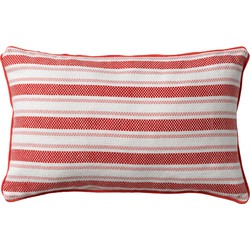 Dutch Decor STRIPES - Kussenhoes katoen 30x50 cm - Aurora Red - rood - streepjes - Dutch Decor