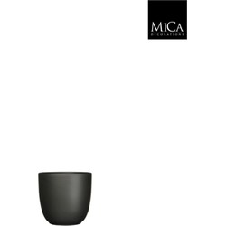 Tusca pot rond zwart mat h7,5xd8,5 cm - Mica Decorations