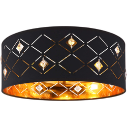 Stijlvolle Zwart Gouden Plafondlamp - Kristallen - LED / E27 - Creëer de Perfecte Sfeer in elke Kamer