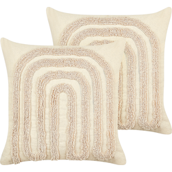 TATSOI - Set van 2 kussens - Beige - Katoen