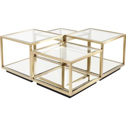 Kare Salontafel Luigi Gold (set van 4)